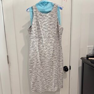 LOFT Tweed Sleeveless Cream and Black Maternity Dress